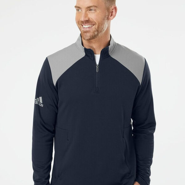 Textured Mixed Media Quarter-Zip Pullover Thumbnail