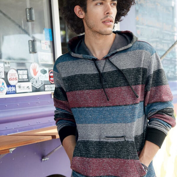 Printed Stripes Fleece Sweatshirt Thumbnail